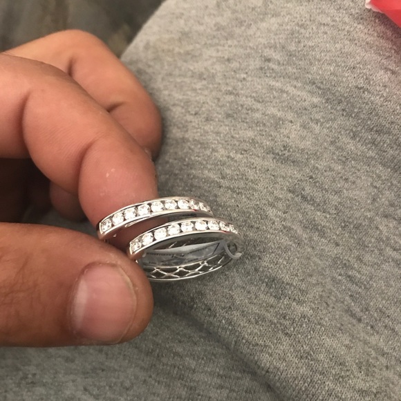 White Gold Diamond Earrings 1.5 CT - Picture 2 of 4